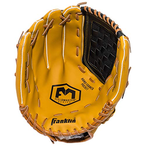 Franklin Sports Baseball and Softball Glove - Field Master - Baseball and Softball Mitt , 14" - Basket Web, Tan