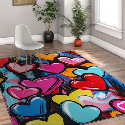 Tapis en forme de cœur graffiti pour une déco pleine d'énergie - 2