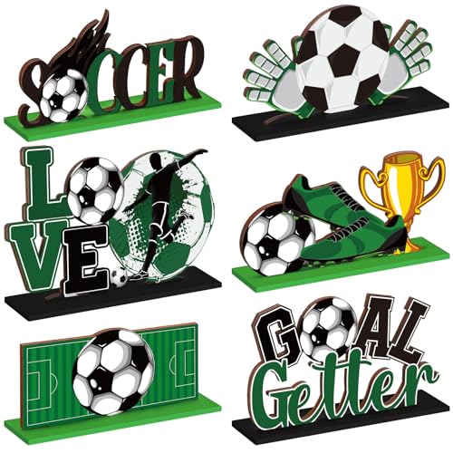Image of Suzile 6 Pcs Soccer Table Centerpieces for Birthday Party Decorations