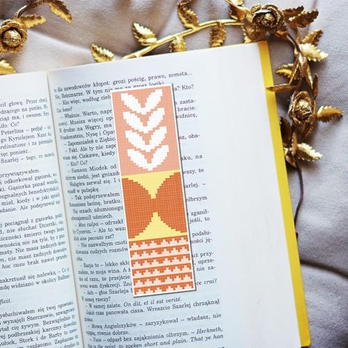 Image of FREEBLOSS 6 Set Bohemian Cross Stitch Bookmark Kit, Geometric Pattern DIY Bookmarks Cross Stitch Kits for Beginners, Stamped Embroidery Bookmarks, Cross Stitch Kits for Adults