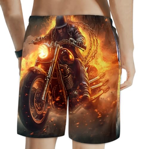 Wonderful Vintage Motorcycle Theme Mens Swimming Trunks Quick Dry Swim Shorts with Mesh Lining2