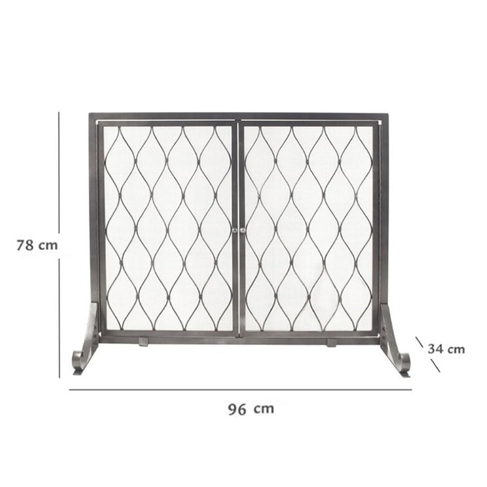 Rete parafuoco per forni Bellissimo paravento for camino in metallo battuto, divisorio traforato, parapetto ignifugo for la casa