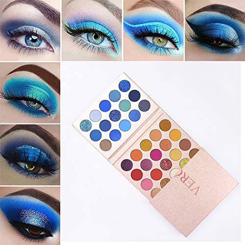 Momson Colorful Eyeshadow Makeup Palette – 65 Colors High Pigmented Matte Shimmer Glitter, Long Lasting(Rose Gold Green Blue) #TOP5