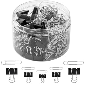 JieTiansha 340 Stück Büroklammern und Binder-Clips