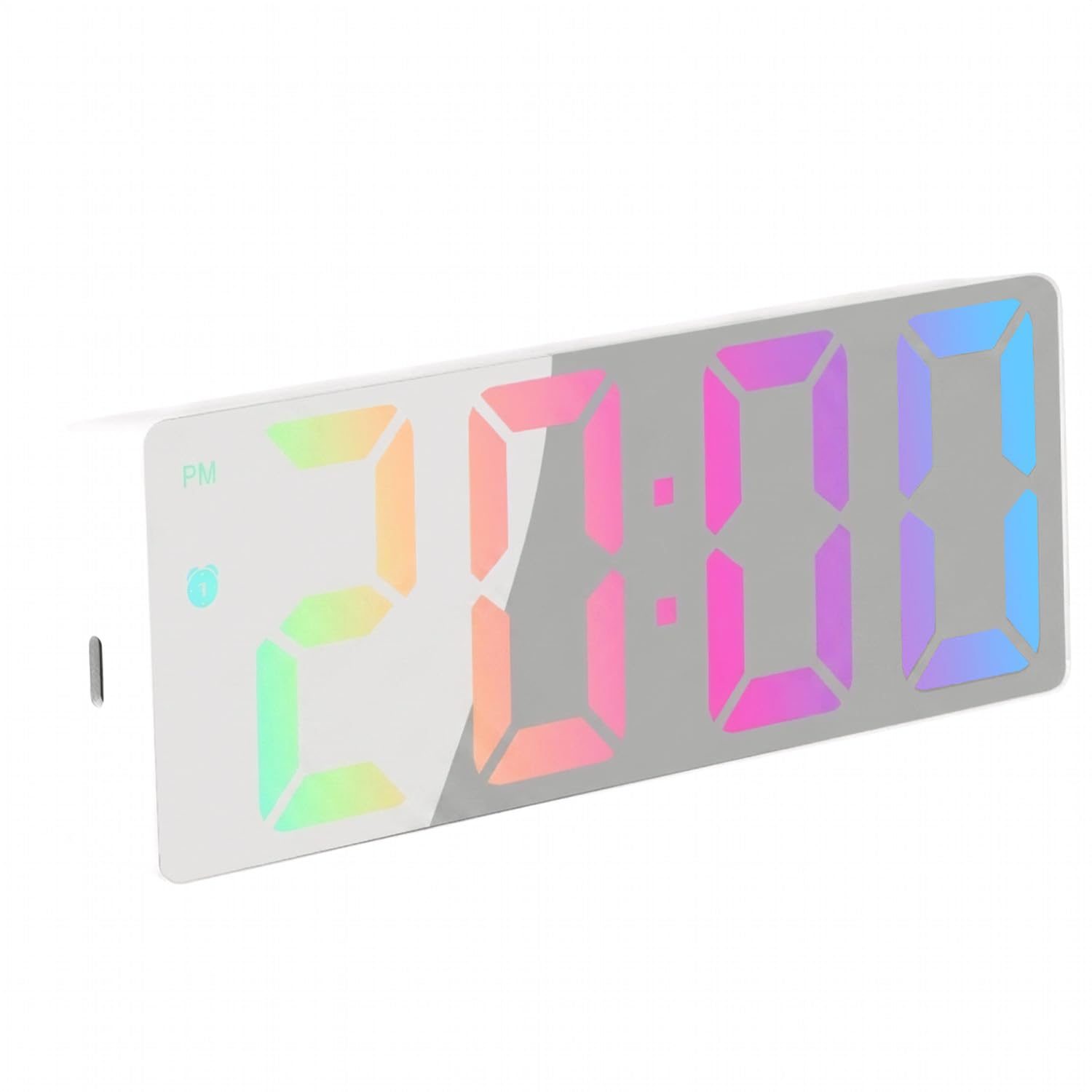 wellrun Smart Voice Control LED Alarm Clock,Large Display Colourful Modes