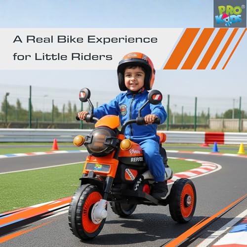 Image of PRO KIDS Cruise Rechargeable Electric Kids Bike with Bluetooth, USB, AUX, Music & LED | Ride-On Bike for Boys & Girls (1.5-4 Years) | 6V Battery Powered | Foot Accelerator