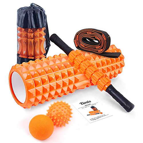 フォームローラー 筋膜リリース ヨガポール ストレッチストラップ スティック 5点セット フィットネス トレーニング器具 ストレス解消 日本語説明書 収納袋付き