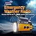 FosPower NOAA Emergency Weather Radio A3 14800mWh Portable Power Bank, AM/FM, USB/Solar/Hand Crank Charging, SOS Alarm & Flashlight for Indoor/Outdoor Emergency - Orange