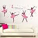 Wallpark Dibujos animados Ballet Bailando Niña en Rojo Vestir Desmontable Pegatinas de Pared Etiqueta de la Pared, Sala Dormitorio Hogar Decorativas Adhesivas DIY Arte Murales