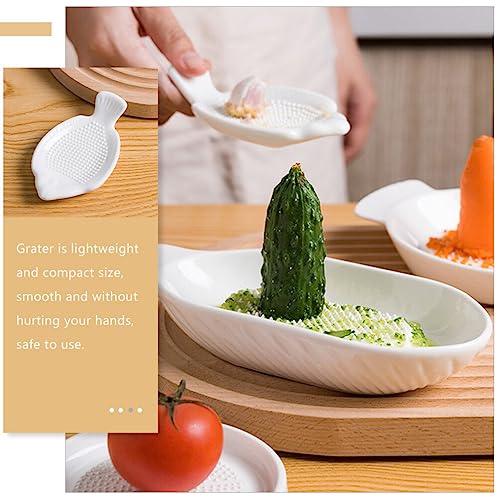 Cabilock Cheese Grater Garlic Bread 2 Pcs Ceramics Grater Plate Fish Shaped Garlic Grater Ginger Grater Plate Ginger Mincer For Ginger Garlic And Onion Cheese Grater Garlic Bread #TOP1