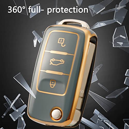 Funda para llave de coche VW contra caídas con protector de TPU azul 5