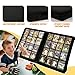 Premium Card Binder 16 Pocket, 1000+ Cards PU Cover Trading Card Binder Side Loading Card Collection Album Holder Folders for MTG, TCG, Game Cards & Sports Cards, Kpop (black)