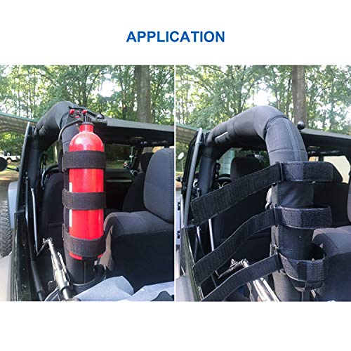 Linkstyle Jeep Fire Extinguisher Mount Holder 3 lb, Adjustable Roll Bar Compatible with Jeep Wrangler, Unlimited, CJ, JK, JKU, JL, JLU, TJ, Rubicon, Sahara, Sport