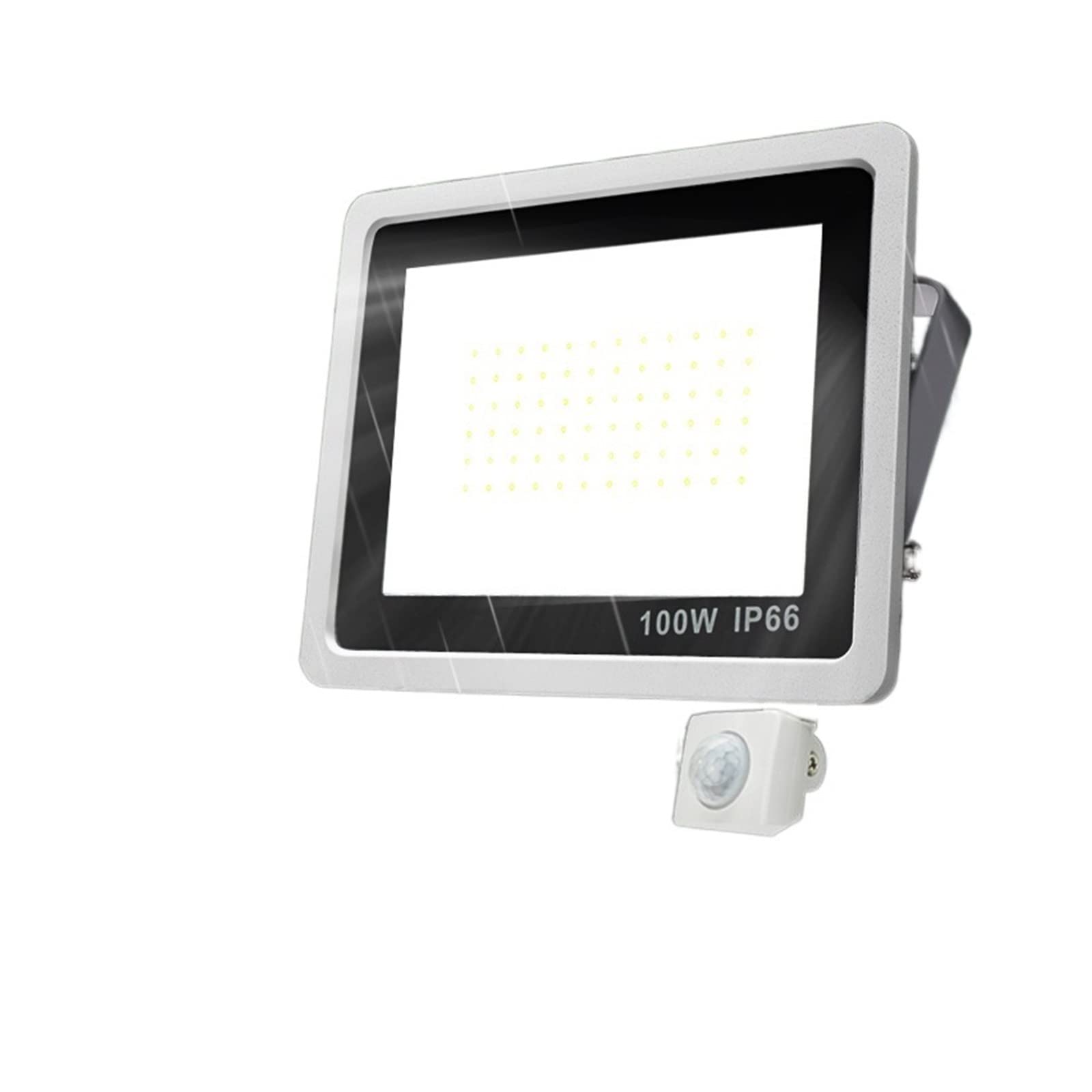 DIRIGIÓ Luz de inundación Pir Sensor de Movimiento 1 0W 20W 30W 50W 100W Reflector Blanco frío y cálido Impermeable IP66 Iluminación de inducción al Aire Libre(White,NO Motion Sensor_50W)
