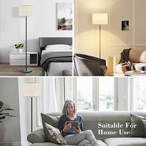 Ambimall Modern Floor Lamp With Shade, Tall Lamps For Living Room, Bedroom, Office, Dining Room, Stick Floor Lamp With Linen Lampshade(Without Bulb) #TOP5