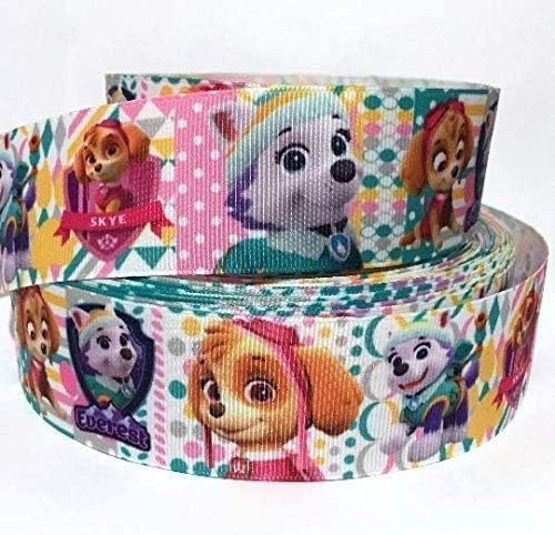 Cinta de grogrén de 3 "perros mascotas dibujos animados cachorros impresos por yarda huellas