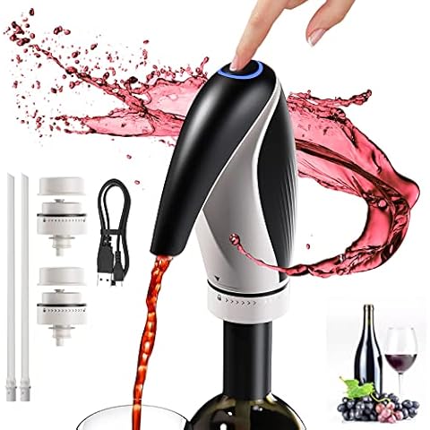 YISUN Electric Wine Aerator, Rechargeable Wine Air Aerator and Pourer with Removable Wine Sealing Stopper and BPA-Free Silicone Hoses, One-Hand Operation Wine Gifts for Wine Lovers Cover