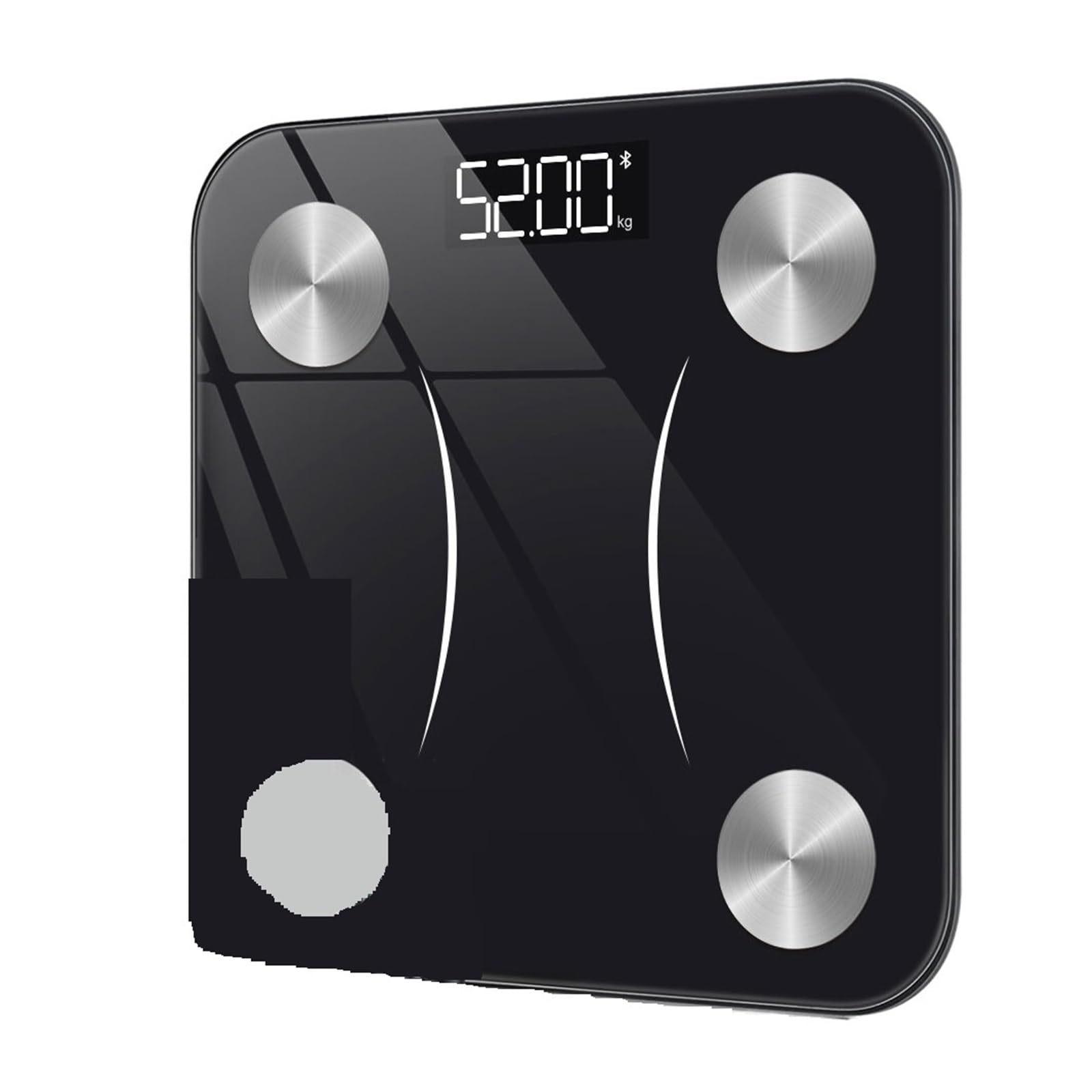 Balance De Graisse Corporelle Balances Intelligentes Numériques Balance De Poids De Salle De Bain Sans Fil Compatible Bluetooth Analyseur De Composition À Affichage LCD(Black)