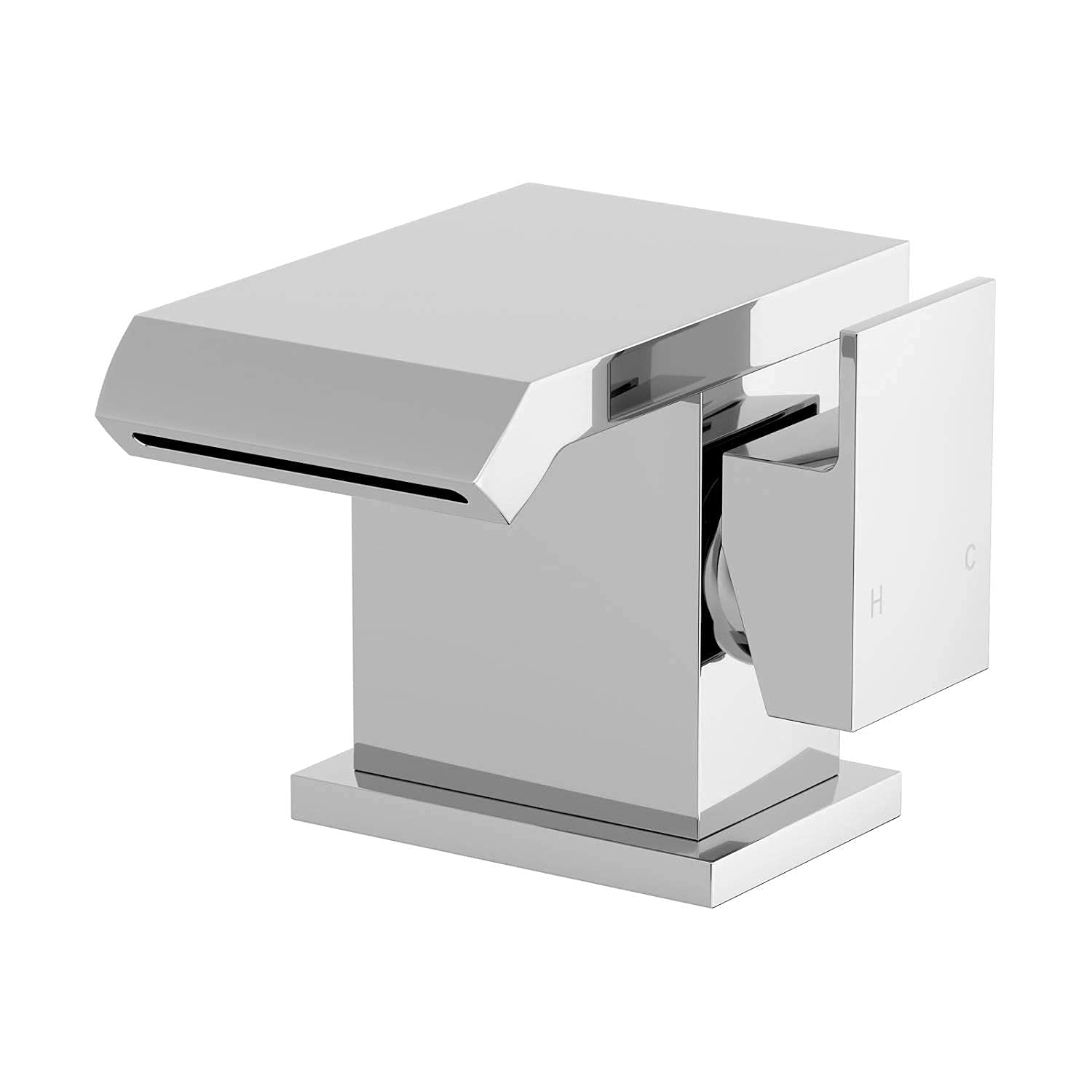 Architeckt Chrome Architeckt® Skara Bathroom Basin Sink Mixer Tap Modern Mono Square Single Lever Handle Faucet For Sinks,