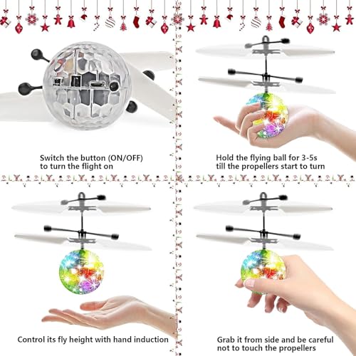 Fliegender Ball, Mini Drohne für Kinder, Flying Ball für Indoor und Outdoor, Fliegender Ball für Kinder, Fliegendes Spielzeug für Jungen und Mädchen Alter 3,4,5,6,7,8+