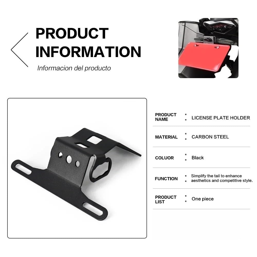 Portatarga Moto Tail Tidy Portatarga Telaio Accessori Nero Per 1100SX 1100 SX 2024 2025