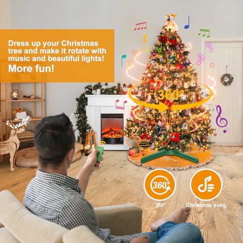 Qwmsnuv 00014 Rotating Christmas Tree Stand For 9 Ft Artificial Christmas Tree Remote Control 360° Spinning Christmas Tree Stand thumb #1
