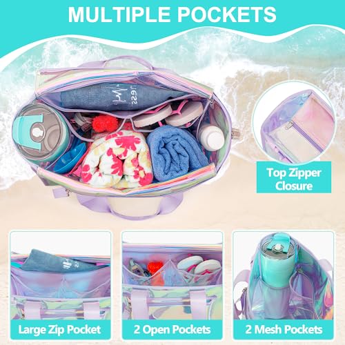 Bolso de Playa Grande Iridiscente para Mujer miniatura 4