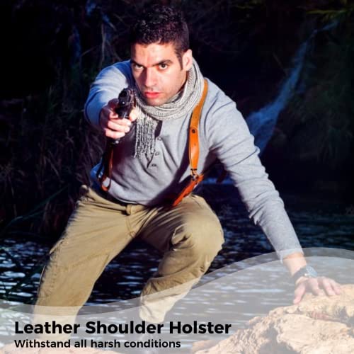 Leather Shoulder Holster Fit Glock 1911, Shoulder Holster For Concealed Carry With Double Magazine Holder Fit Glock 1911 And Most Kinds Of Pistols Brown #TOP5