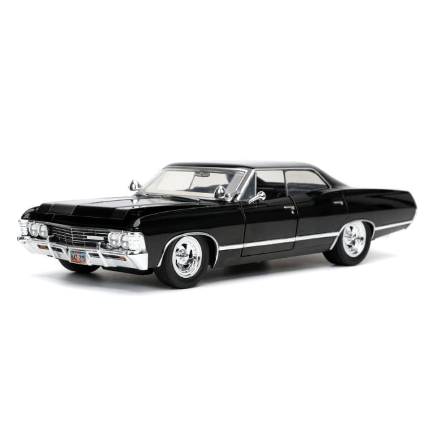 Mayatra's Kins Mart 1967 Chevrolet Impala 1:36 Scale Model Car with Openable Doors & Pull-Back Action (Black)