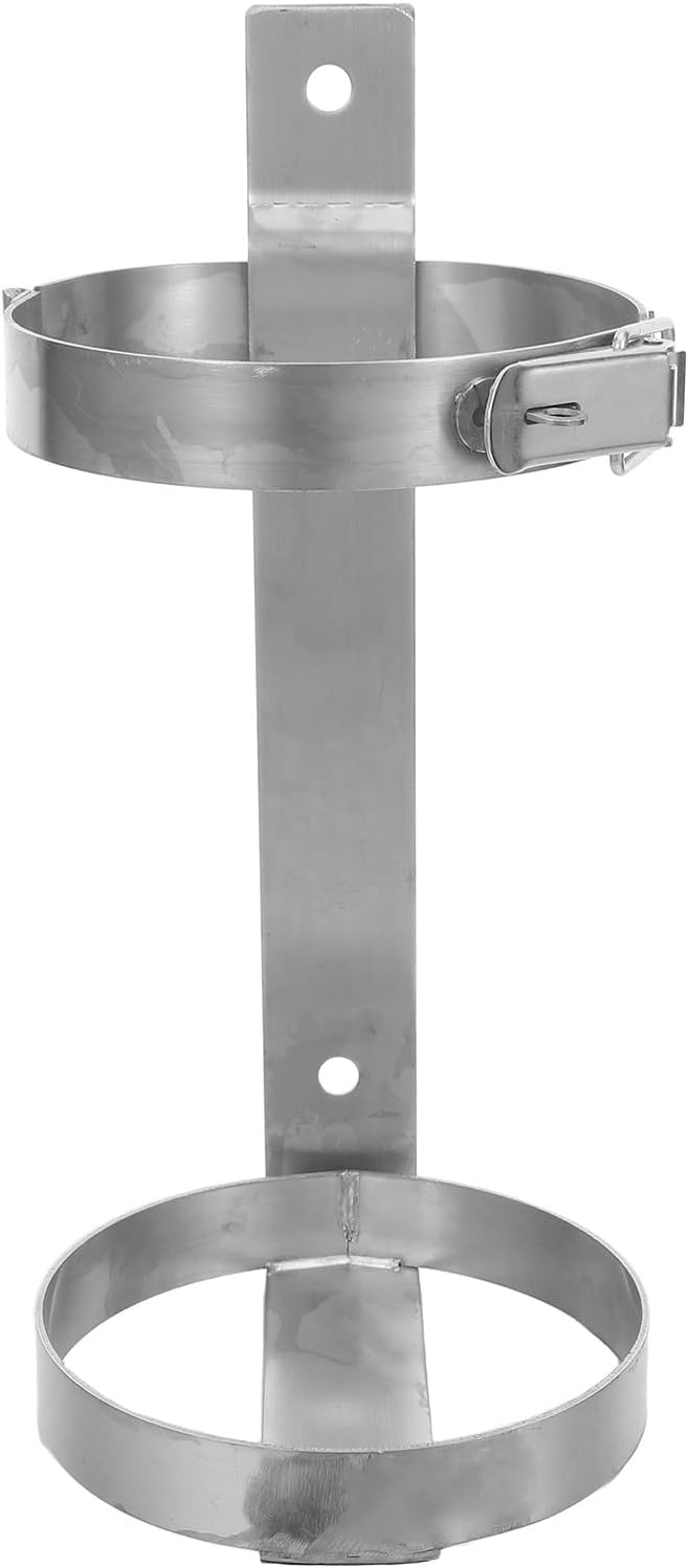 Universal Fire Extinguisher Bracket: Fit 6.6lb Extinguisher -for School,Garage,Vehicle,Boat,Truck - Home & Commercial Use Silver