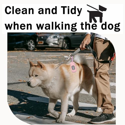 Image of Dog Poop Bag Dispenser for Leash with Snap Clip, Skin-friendly Texture Waste Bag Holder for Dog Walks and Cats, Pets Litter Bag Container, Indoor & Outdoor Use (Pink, 1)