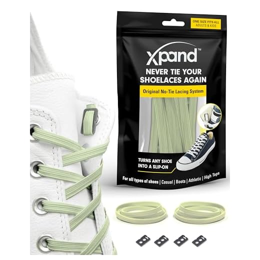 Xpand Slipsade skosnören – platta elastiska snören med justerbar spänning | 30 färger | Slip-on alla skor. Perfekt för maraton- och triatlon-löpare, träningsskor, barn, äldre etc., - Lyser i mörkret reflekterande - En storlek