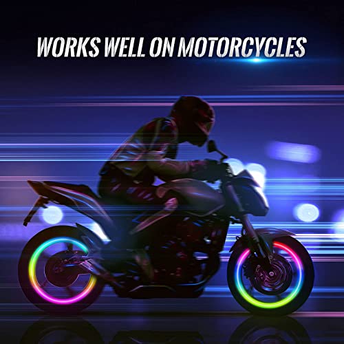 Jupizeus Led Flash Tire Lights,Ic Light Sensitive,2 Lamp Beads More Flash, Colorful Wheel Lights,For Car Motorcycle Cart Truck,Waterproof,Motion Activated,Fit In Woods/Schrader Valve (4 Pcs) #TOP4