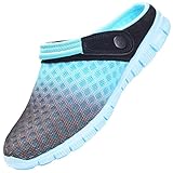 Hsyooes Garden Shoes for Mens Mules & Clogs Womens Mesh Slippers Non-Slip Sandals SkyBlue,10 Women/7