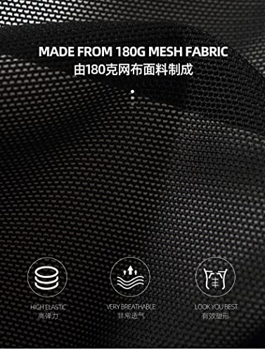 BaronHong Camisa de compressão masculina original com zíper para esconder ginecomastia Moobs, Preto,