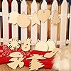 Tatuo 120 Pieces Unfinished Wooden Ornaments Christmas Wood Ornaments Hanging Embellishments Crafts for DIY, Christmas Hanging Decoration in 10 Shapes #3