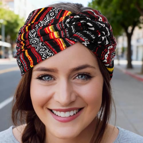 Image of DRESHOW 4 Pack Turban Headbands for Women Wide Vintage Head Wraps Knotted Cute Hair Band Accessories