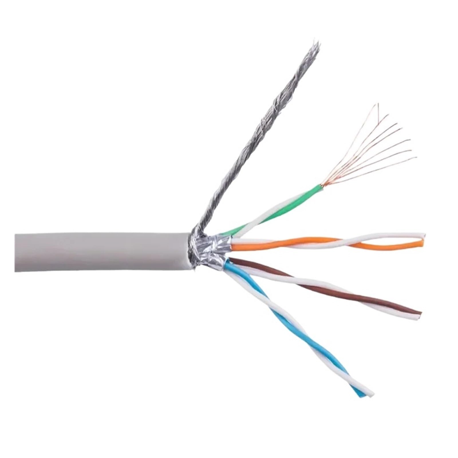 Câble Ethernet Cat6a 26AWG 30M 50M 100M 10M Câble réseau S/FTP Installation Double blindage Cuivre massif Câbles LAN LSZH(20M)