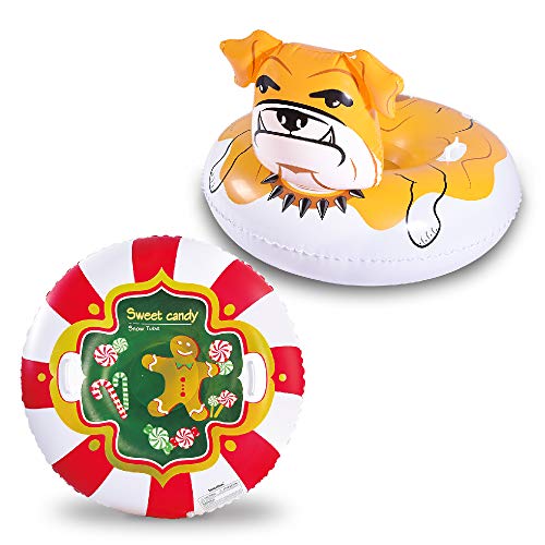 WateBom Snow Tube,Snow Sled for Kids and Adults,48 Inches Heavy Duty Snow Tubes with Double Bottom, Snow Toys for Sweet Party,The