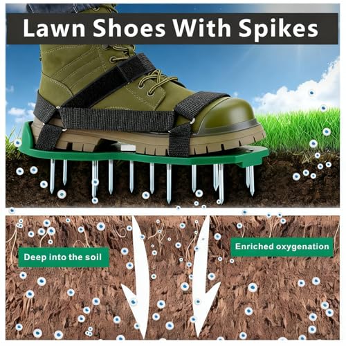 Zapatos con púas para aireación de césped y jardín miniatura 4