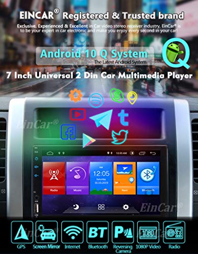 EINCAR Android Car Stereo Touch Screen Car Radio with Bluetooth 2 Din in Dash Double Din GPS Navigation FM/AM RDS Radio Auto HD Video Player Head Unit AUX WiFi Mirrorlink Remote Control+Backup Camera