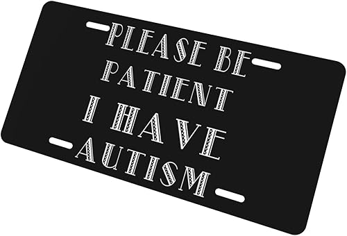 Miniatura 4 de Please Be Patient I Have Autism - Cubierta para placa de matrícula de automóvil, camión, decoración delantera del vehículo, etiqueta de metal de