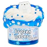 Frozen Iceberg - Ice-Cream/Clear Textured Slime - Handmade in USA - Dope Slimes - White/Blue