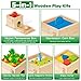Wooden Montessori Toys for 1 Year Old, 5-in-1, Object Permanence Box, Coin Box, Carrot, Catch Worm, Shape Sorter, Learning Toy for Toddler Aged 1, 2, 3 Year Old Boys Girls