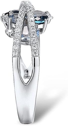 Miniatura 3 de kdhgoo Anillo doble X de moda para mujer con hueco y incrustaciones de diamantes tamaño 5-11, anillo de mujer retro creativo nuevo anillo de circón