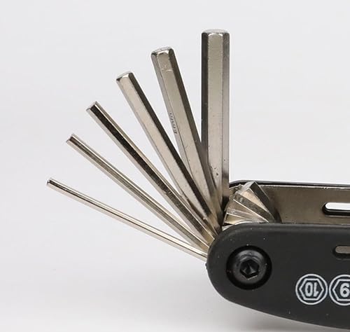 Miniatura 9 de DeepCrush Kit de herramientas multiherramienta para bicicleta 16 en 1 con llave de radios hexagonales para neumáticos de bicicleta, juego de