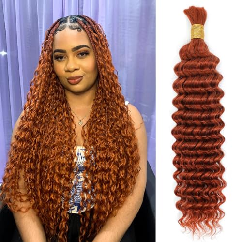Syrenlore Ginger Braiding Curly Human Hair for Boho Braids, 350