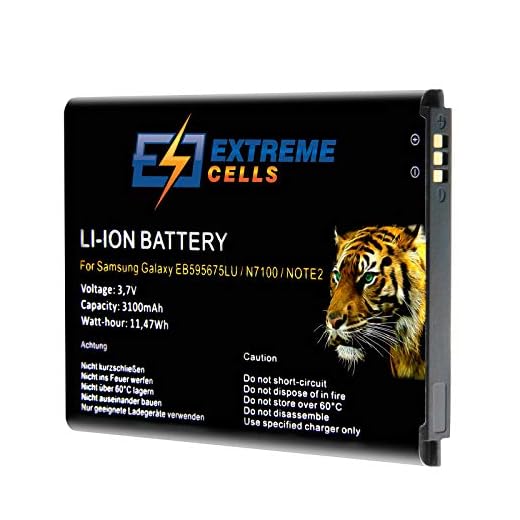 Extremecells batteri för Samsung Galaxy Note 2 Note II GT-N7100 GT-N7105 ersätter EB595675LU Accu batteri