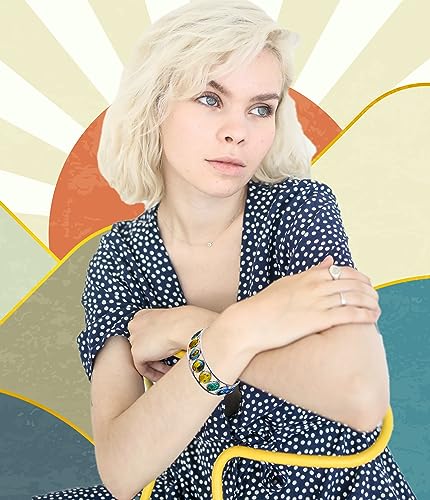 Blazing Autumn Van Gogh Cuff Bracelet Art Pattern Under Glass Dome Jewelry Handmade thumb #1
