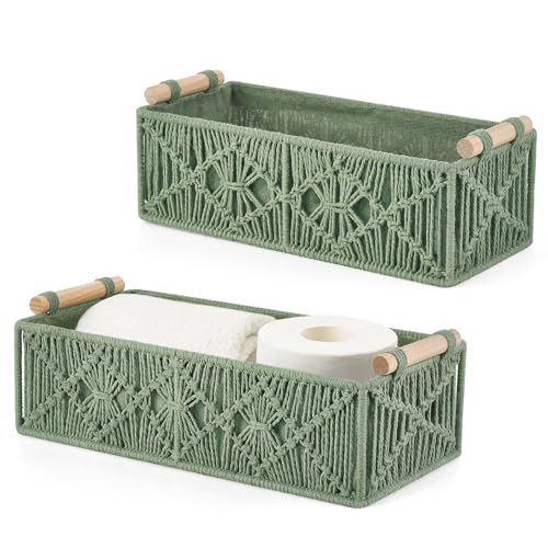 Mkono Macrame Storage Baskets Boho Decor Box...